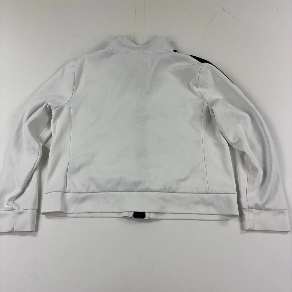Lauren Ralph Lauren Active Track Jacket Womens XL White Black Full Zip Stripe